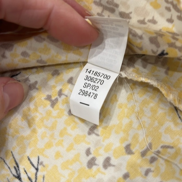 VINTAGE GAP Western Blouse | Butter Yellow & Grey Treescape Print |‎ Size Large - Picture 9 of 12